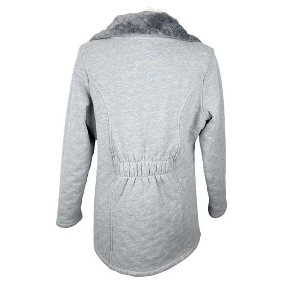 The North Face Sweater Women Medium Grey Soft Fleece Line Zip Up Mid Length Cold - Picture 4 of 16